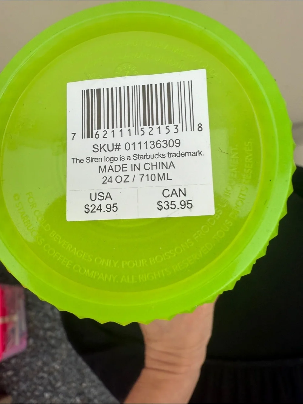 Starbucks Neon Lime Textured Reusable Tumbler with Straw New